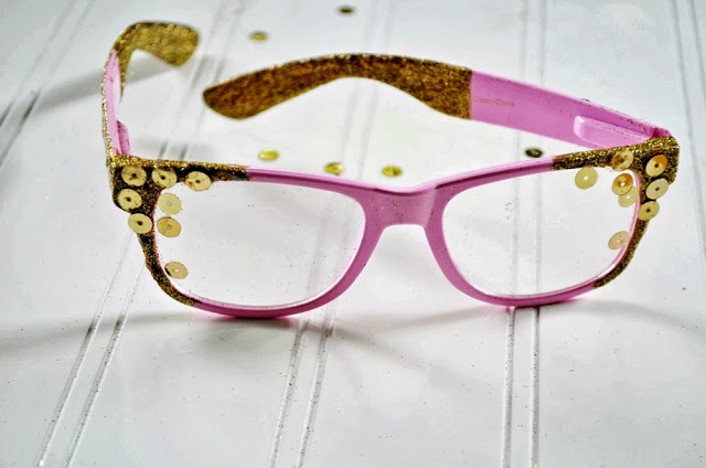 pink glitter glasses