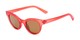 Angle of Ada #1619 in Matte Red Frame with Amber Lenses, Women's Cat Eye Sunglasses