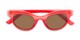 Folded of Ada #1619 in Matte Red Frame with Amber Lenses