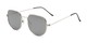 Angle of Aldo #7093 in Silver Frame with Silver Mirrored Lenses, Women's and Men's Round Sunglasses