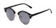 Angle of Allman #2025 in Matte Black Frame with Grey Lenses, Women's and Men's Round Sunglasses