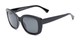 Angle of Amelia #6971 in Black Frame with Grey Lenses, Women's Square Sunglasses