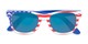 Folded of Anthem #7004 in Stars and Stripes Frame with Blue Mirrored Lenses