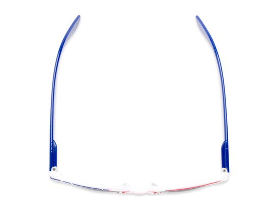 Overhead of Anthem #7004 in Stars and Stripes Frame with Blue Mirrored Lenses