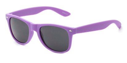 Angle of Atlas #8865 in Purple Frame with Smoke Lenses, Women's and Men's Retro Square Sunglasses