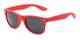 Angle of Atlas #8865 in Red Frame with Smoke Lenses, Women's and Men's Retro Square Sunglasses