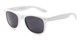 Angle of Atlas #8865 in White Frame with Smoke Lenses, Women's and Men's Retro Square Sunglasses