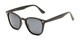 Angle of Backpacker #16391 in Matte Black Frame with Smoke Lenses, Women's and Men's Retro Square Sunglasses