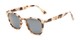 Angle of Backpacker #16391 in Tan Tortoise Frame with Smoke Lenses, Women's and Men's Retro Square Sunglasses