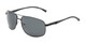 Angle of Baltic #8503 in Black Frame with Grey Lenses, Men's Aviator Sunglasses