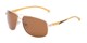 Angle of Baltic #8503 in Gold/Rose Gold Frame with Amber Lenses, Men's Aviator Sunglasses