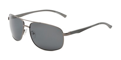 Angle of Baltic #8503 in Grey Frame with Grey Lenses, Men's Aviator Sunglasses