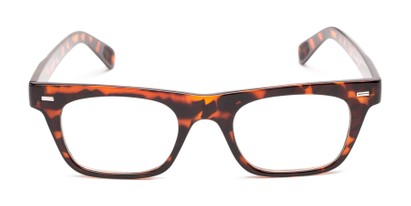 Front of Baritone #3489 in Brown Tortoise Frame with Clear Lenses