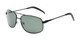 Angle of Bern #4289 in Black Frame with Green Lenses, Men's Aviator Sunglasses