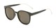 Angle of Blaire #6921 in Dark Green Frame with Gold Mirrored Lenses, Women's and Men's Round Sunglasses