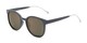 Angle of Blaire #6921 in Dark Grey Frame with Gold Mirrored Lenses, Women's and Men's Round Sunglasses