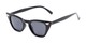 Angle of Blanca in Black Frame with Grey Lenses, Women's Cat Eye Sunglasses