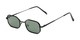 Angle of Boyd #3155 in Black Frame with Green Lenses, Women's and Men's Round Sunglasses