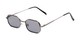 Angle of Boyd #3155 in Grey Frame with Smoke Lenses, Women's and Men's Round Sunglasses