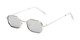 Angle of Boyd #3155 in Silver Frame with Smoke Lenses, Women's and Men's Round Sunglasses