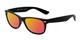 Angle of Brien #6230 in Black Frame with Pink/Yellow Mirrored Lenses, Women's and Men's Retro Square Sunglasses