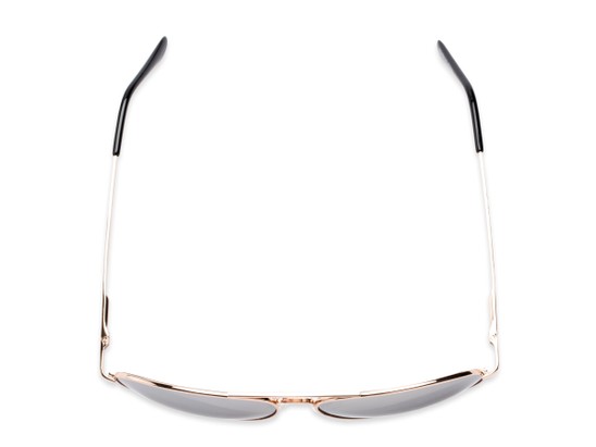 Overhead of Caliber #1699 in Gold Frame with Silver Mirrored Lenses
