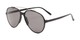 Angle of Casey #3084 in Glossy Black Frame with Grey Lenses, Women's and Men's Aviator Sunglasses