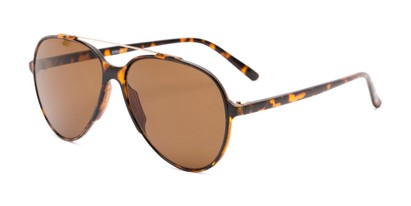 Angle of Casey #3084 in Glossy Tortoise Frame with Amber Lenses, Women's and Men's Aviator Sunglasses