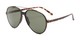 Angle of Casey #3084 in Matte Tortoise Frame with Green Lenses, Women's and Men's Aviator Sunglasses
