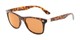 Angle of Castle Rock #28031 in Matte Tortoise with Amber Lenses, Women's and Men's Retro Square Sunglasses