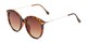 Angle of Charlotte #97011 in Tortoise Frame with Amber Lenses, Women's Round Sunglasses