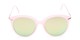 Front of Charlotte #97011 in Pink Frame with Green Mirrored Lenses