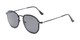 Angle of Chase #7532 in Black Frame with Smoke Lenses, Women's and Men's Round Sunglasses