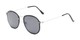 Angle of Chase #7532 in Silver Frame with Smoke Lenses, Women's and Men's Round Sunglasses