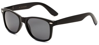 Angle of Cove #9966 in Black Frame with Grey Lenses, Women's and Men's Retro Square Sunglasses