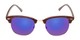 Front of Damien in Brown Frame/Gold with Purple/Blue Mirrored Lenses