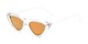 Angle of Dane #1623 in Clear Frame with Gold Mirrored Lenses, Women's Cat Eye Sunglasses