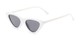 Angle of Dane #1623 in White Frame with Grey Lenses, Women's Cat Eye Sunglasses
