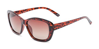 Angle of Geneva #5686 in Brown Tortoise Frame with Amber Lenses, Women's Cat Eye Sunglasses