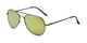 Angle of Desert in Grey Frame with Blue/Yellow Mirrored Lenses, Women's and Men's Aviator Sunglasses