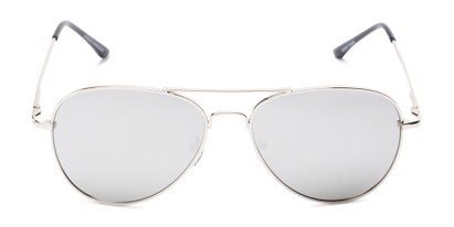 Front of Desert in Silver Frame with Silver Mirrored Lenses