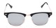 Front of Devon in Black Frame with Silver Mirrored Lenses