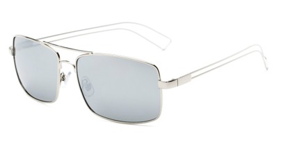 Angle of Dorian #2201 in Silver Frame with Silver Mirrored Lenses, Women's and Men's Aviator Sunglasses
