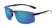 Angle of Drew #2774 in Black Frame with Blue Mirrored Lenses, Men's Sport & Wrap-Around Sunglasses