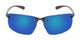 Front of Drew #2774 in Black Frame with Blue Mirrored Lenses