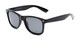 Angle of Drifter in Black Frame with Smoke Lenses, Women's and Men's Retro Square Sunglasses