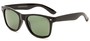 Angle of Drifter in Black Frame with Green Lenses, Women's and Men's Retro Square Sunglasses
