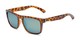 Angle of Duke #6097 in Glossy Tortoise Frame with Green Mirrored Lenses, Men's Retro Square Sunglasses