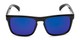 Front of Duke #6097 in Glossy Black Frame with Blue Mirrored Lenses