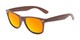 Angle of Emerson #54010 in Brown Frame with Orange Mirrored Lenses, Women's and Men's Retro Square Sunglasses
